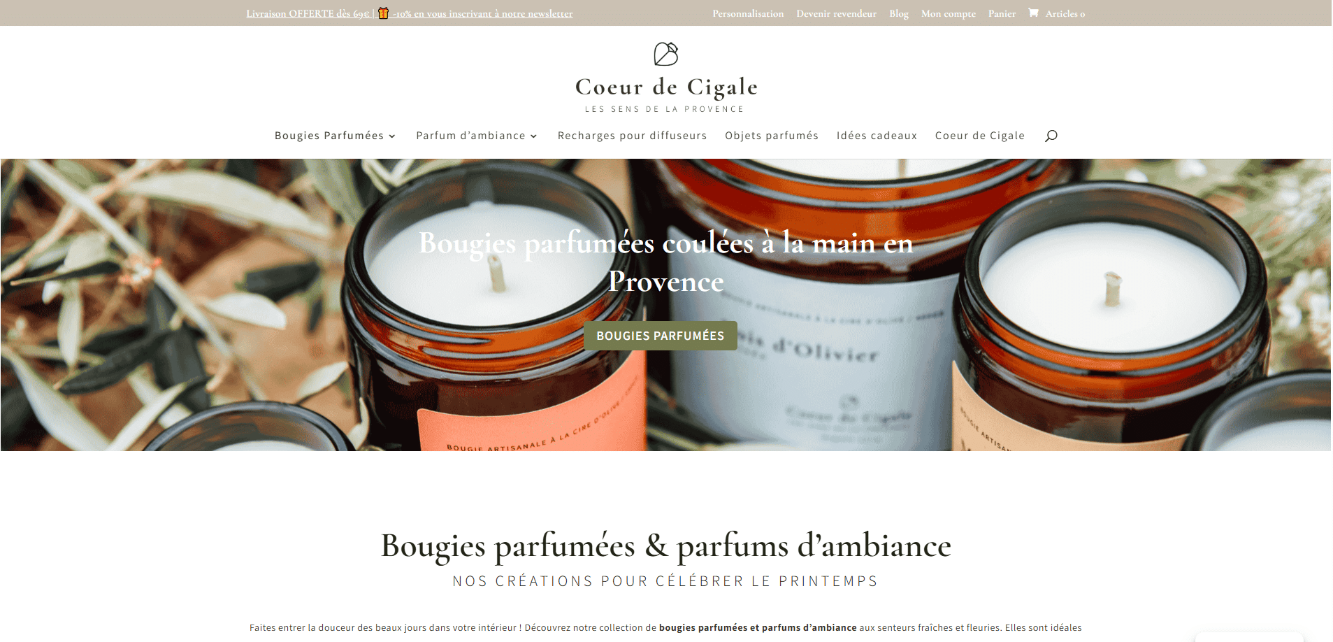 Page d'accueil Coeur de cigale