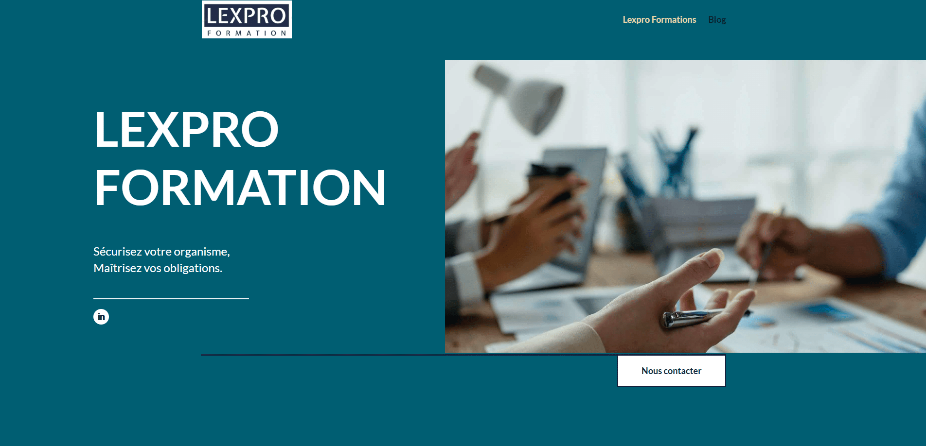Page d'accueil Lexpro formation